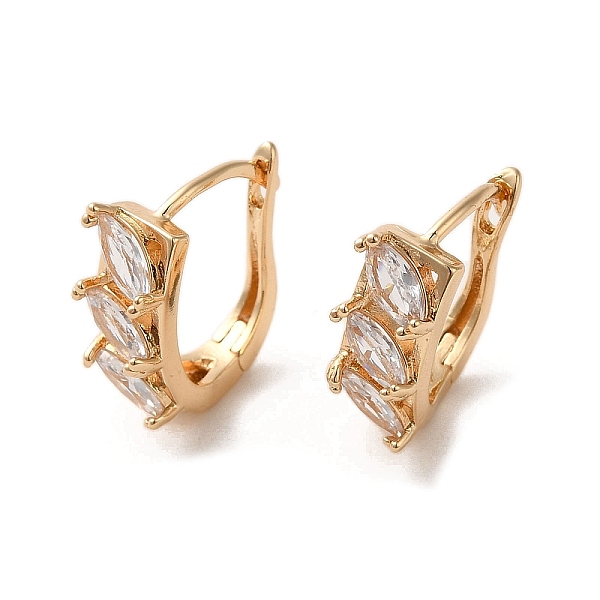 

PandaHall Brass Micro Pave Cubic Zirconia Hoop Earrings, Horse Eye, Light Gold, 15.5x6mm Cubic Zirconia Horse Eye