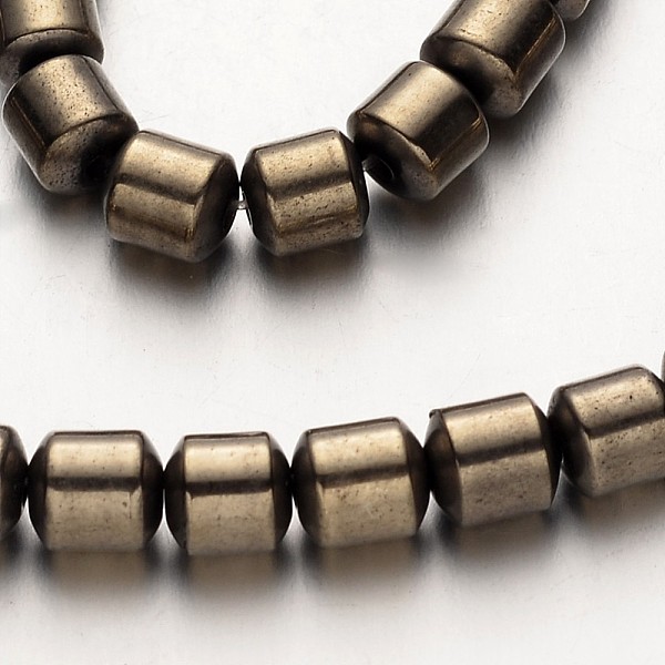 

PandaHall Electroplate Non-magnetic Synthetic Hematite Bead Strands, Column, Antique Bronze Plated, 6x6mm, Hole: 1mm, about 67pcs/strand...