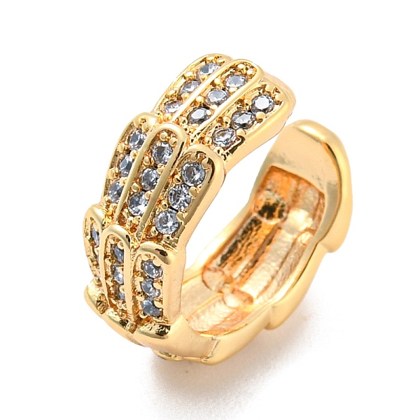 

PandaHall Real 14K Gold Plated Brass with Cubic Zirconia Cuff Earrings, Long-Lasting Plated, Feather, 12x13.5x5mm Cubic Zirconia Feather..., Clear