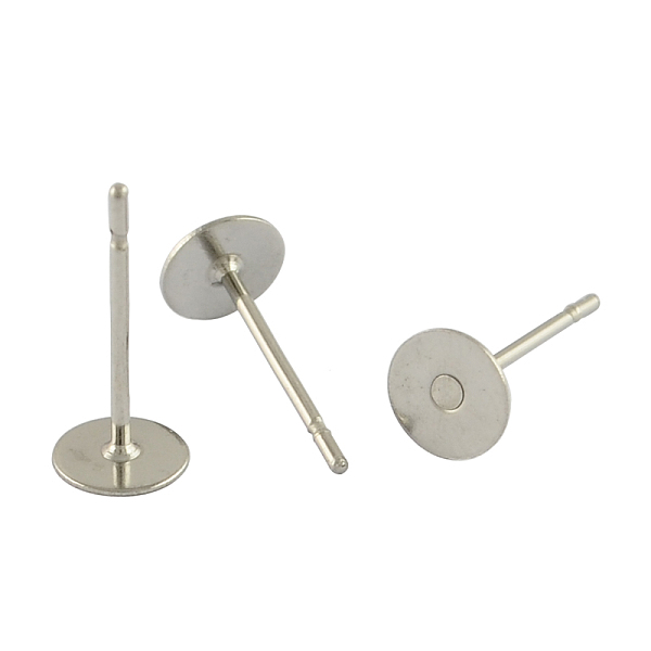 

PandaHall 304 Stainless Steel Flat Round Blank Peg Stud Earring Findings, Stainless Steel Color, 12x8mm, Pin: 0.6mm 304 Stainless Steel Flat...