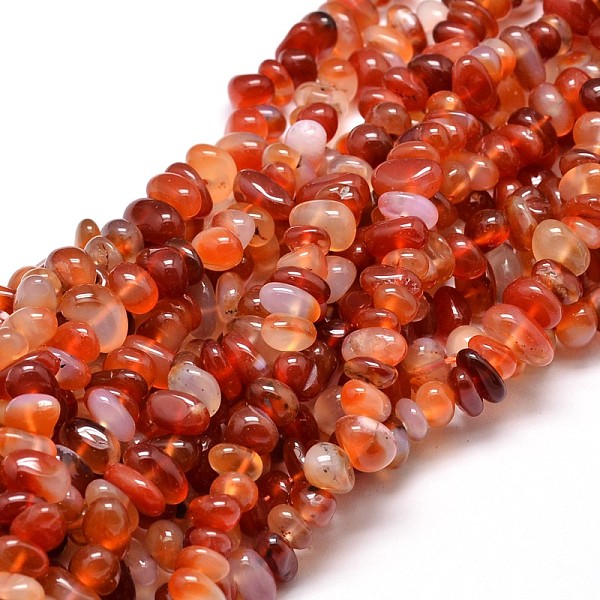 

PandaHall Dyed Natural Carnelian Chip Beads Strands, 4~14x4~12mm, Hole: 1mm, about 15.3 inch~16.1 inch Carnelian Chip