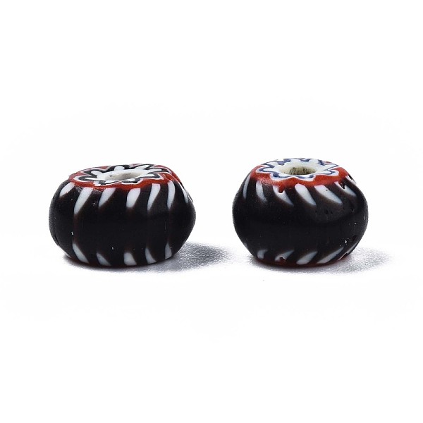 

PandaHall Handmade Millefiori Lampwork Beads, Rondelle, Coconut Brown, 8~9x5mm, Hole: 1.6~2mm Millefiori Lampwork Rondelle