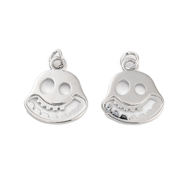 

PandaHall Rack Plating Brass Pendants, Long-Lasting Plated, Cadmium Free & Lead Free, with Jump Ring, Skull, Platinum, 17.5x16x1.5mm, Hole...