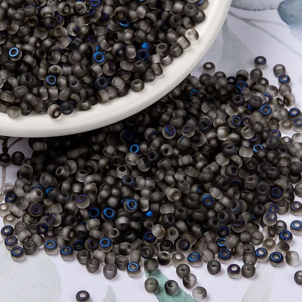 

PandaHall MIYUKI Round Rocailles Beads, Japanese Seed Beads, 8/0, (RR4556) Azuro Matte, 3mm, Hole: 1mm, about 2111~2277pcs/50g Glass Gray