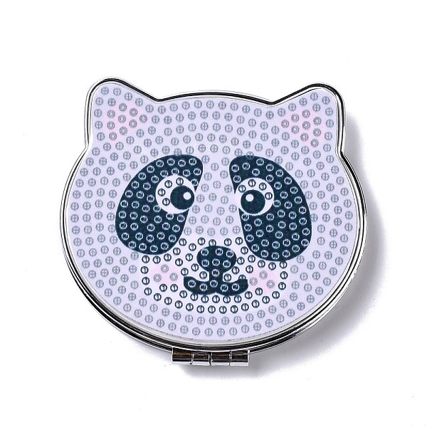 

PandaHall DIY Raccoon Special Shaped Diamond Painting Mini Makeup Mirror Kits, Foldable Two Sides Vanity Mirrors, with Rhinestone, Pen..., Purple