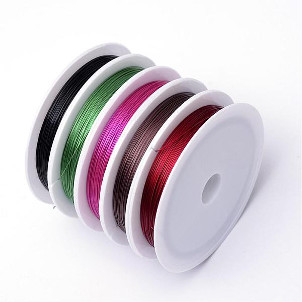 

PandaHall Tiger Tail Wire, Nylon-coated Stainless Steel, Mixed Color, 0.45mm, about 229.65 Feet(70m)/roll, 10 rolls/group Stainless Steel..., Multicolor