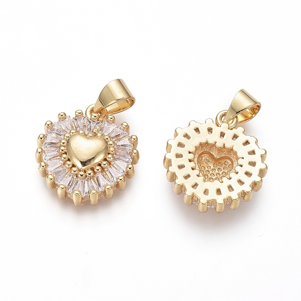 Brass Micro Pave Cubic Zirconia Pendants