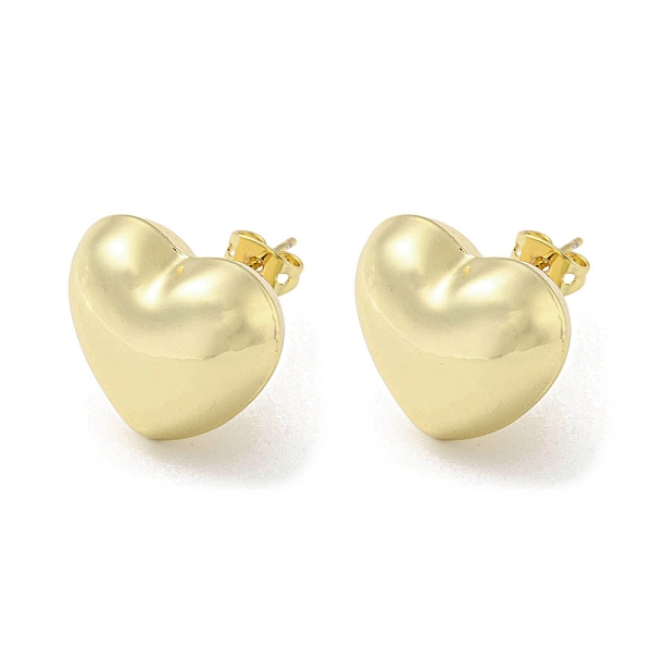 

PandaHall Heart Rack Plating Brass Stud Earrings, Long-Lasting Plated, Lead Free & Cadmium Free, Real 18K Gold Plated, 18x20mm Brass Heart