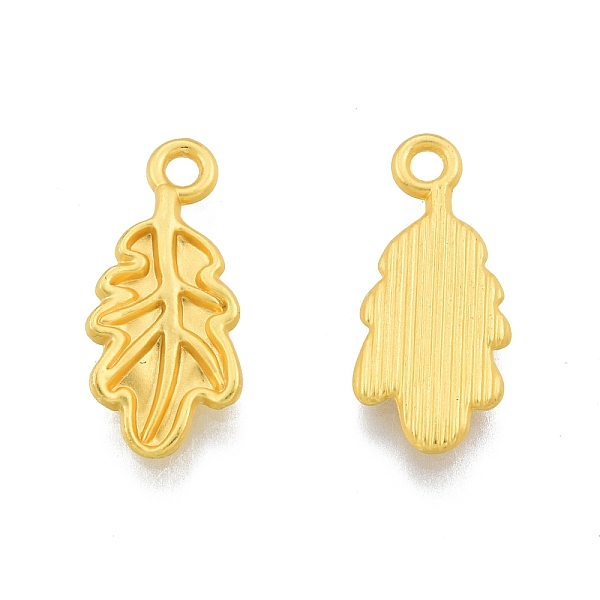 

PandaHall Alloy Pendants, Leaf Charms, Matte Gold Color, 20x8.5x1.5mm, Hole: 1.8mm Alloy Leaf