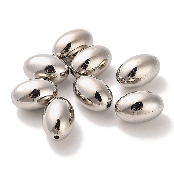 

PandaHall CCB Plastic Beads, Oval, Platinum, 19x12.5mm, Hole: 2mm Plastic Oval
