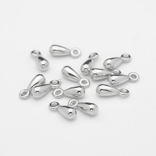 

PandaHall CCB Plastic Charms, Chain Extender Drop, Teardrop, Platinum, 11x4mm, Hole: 1mm Plastic