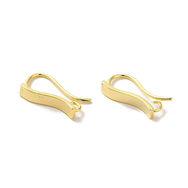 

PandaHall Brass Ear Wire, Earring Hooks, with Loop, Real 24K Gold Plated, 17x3mm, Hole: 1.5mm, Pin: 0.8mm Brass