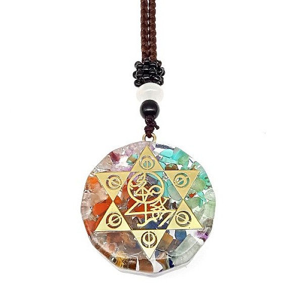 

PandaHall Resin & Natural & Synthetic Mixed Gemstone Pendant Necklaces, Star, 25.59 inch(65cm) Resin Star