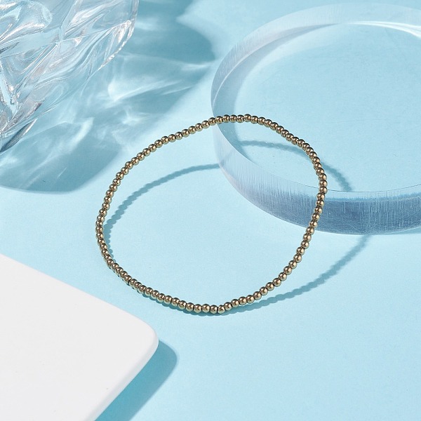 Glass Round Beaded Stretch Bracelet For Women