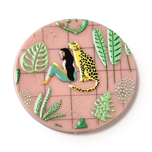 

PandaHall Acrylic Pendants, Tiger, 40x2.5mm, Hole: 1.8mm Acrylic Tiger