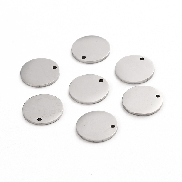 

PandaHall 304 Stainless Steel Charms, Polished, Stamping Blank Tag, Laser Cut, Flat Round, Stainless Steel Color, 12x1mm, Hole: 1.2mm 304...
