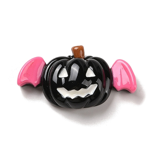 

PandaHall Halloween Opaque Resin Decoden Cabochons, Pumpkin with Bat Wings, Black, 19x33x10mm Resin Pumpkin Black
