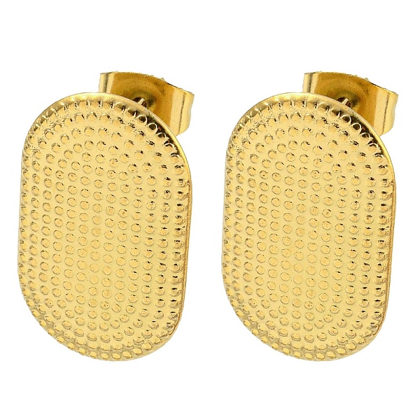 

PandaHall 304 Stainless Steel Ear Studs, Oval, Golden, 20x12mm, Hole: 2.4mm, Pin: 0.5mm 304 Stainless Steel Oval