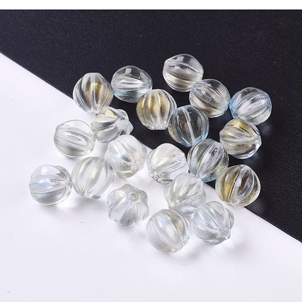

PandaHall Transparent Glass Beads, with Glitter Powder, Pumpkin, Clear, 10.5mm, Hole: 1mm Glass Pumpkin Clear