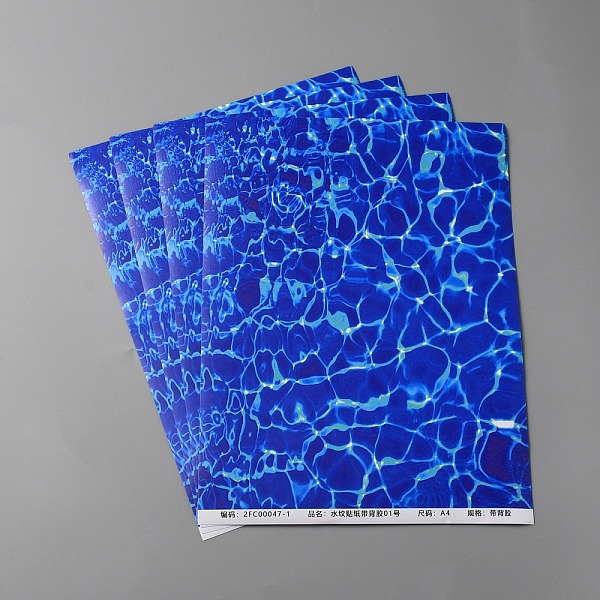 

PandaHall Coated Paper Water Ripple Stickers, Self Adhesive Decals for Architectural Model Decoration, Rectangle, Blue, 285x210x0.1mm...