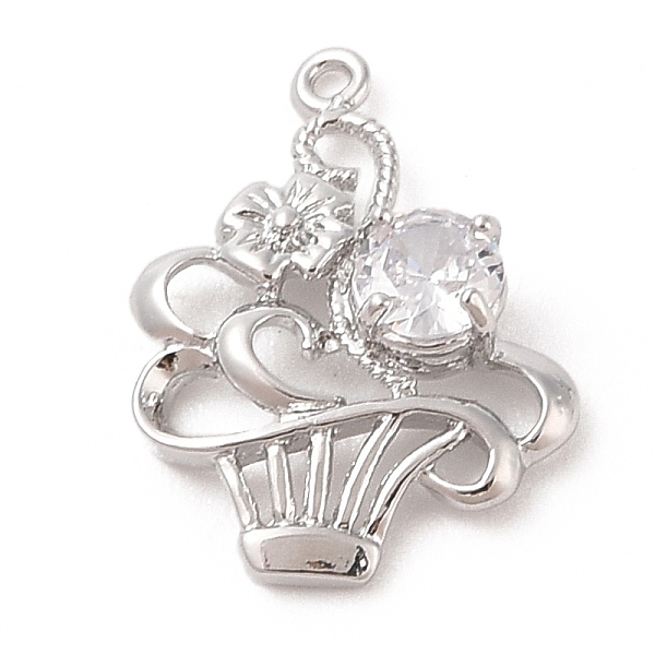 Brass Inlay Clear Glass Pendants