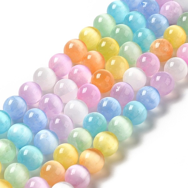

PandaHall Natural Selenite Beads Strands, Grade A, Dyed, Round, Mixed Color, 10mm, Hole: 0.8mm, about 38~39pcs/strand, 15.55''(39.5cm)..., Multicolor