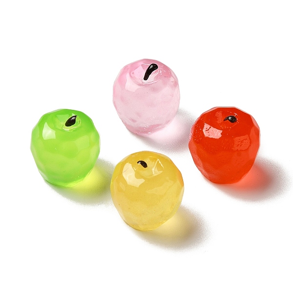 

PandaHall Transparent Resin Cabochons, 3D Apple, Mixed Color, 16mm Resin Apple Multicolor