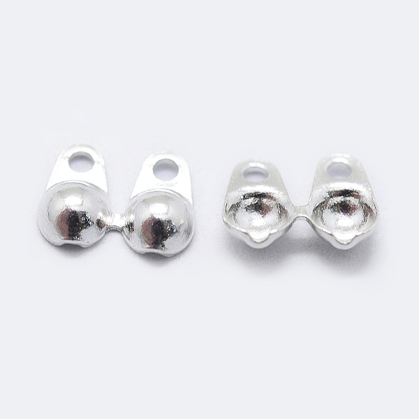 

PandaHall 925 Sterling Silver Bead Tips Knot Covers, Silver, 7x5x1.2mm, Hole: 0.8mm, Inner Diameter: 2mm Sterling Silver