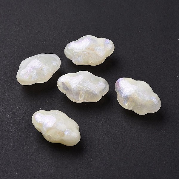 

PandaHall Opaque Acrylic Beads, Glitter Beads, Cloud, Beige, 16.5x26x13mm, Hole: 2mm, about 150pcs/500g Acrylic Cloud Yellow