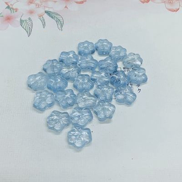 

PandaHall Transparent Handmade Lampwork Beads, Paw Print, Sky Blue, 13x14mm Lampwork Others