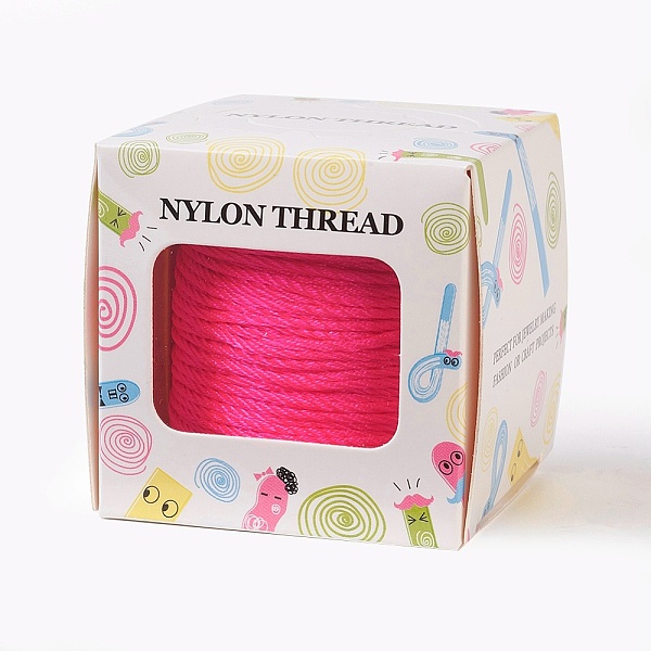 

PandaHall Nylon Thread, Deep Pink, 1.0mm, about 49.21 yards(45m)/roll Nylon Pink