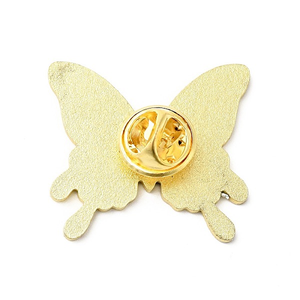 

PandaHall Flower Butterfly Enamel Pin, Gold Plated Alloy Badge for Backpack Clothes, Purple, 27x30x1.5mm, Alloy+Enamel Purple