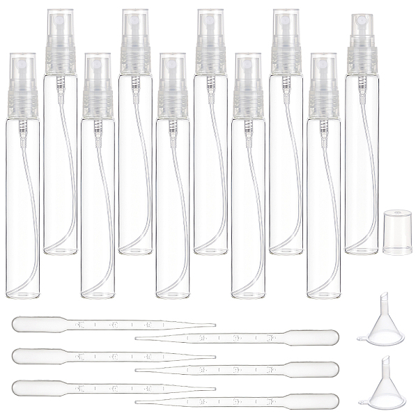 

PandaHall BENECREAT 20 Pack 15ml Clear Glass Perfume Bottle Refillable Portable Fine Mist Spray Bottles with Funnel and Dropper for...