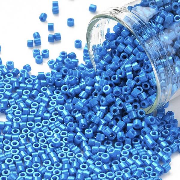 

PandaHall Cylinder Seed Beads, Opaque Colours Luster, Uniform Size, Royal Blue, 2x1.5mm, Hole: 0.8mm, about 888pcs/10g Glass