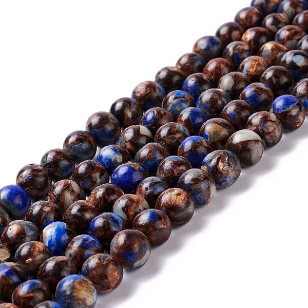 

PandaHall Assembled Synthetic Lapis Lazuli and Bronzite Beads Strands, Round, 8mm, Hole: 1.2mm, about 48pcs/strand, 15.75''(40cm) Lapis...