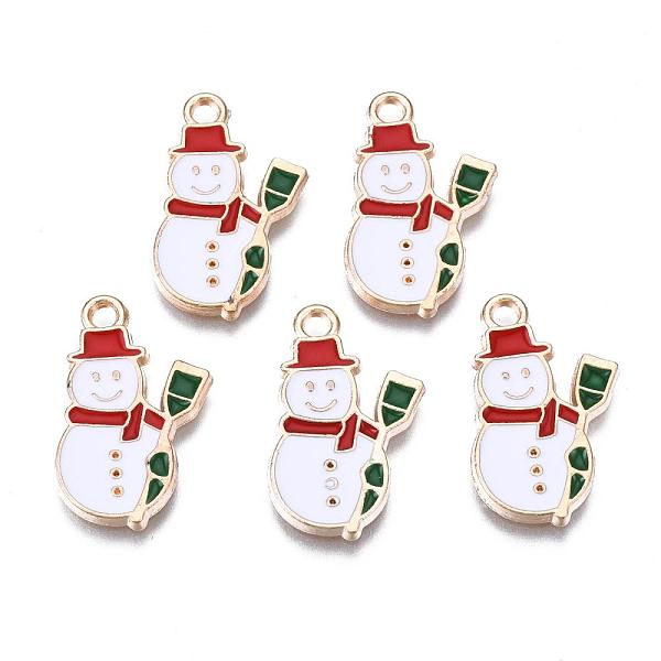 

PandaHall Alloy Enamel Pendants, Cadmium Free & Lead Free, Snowman, Christmas, Light Gold, Creamy White, 22x13x2mm, Hole: 1.5mm Alloy+Enamel...