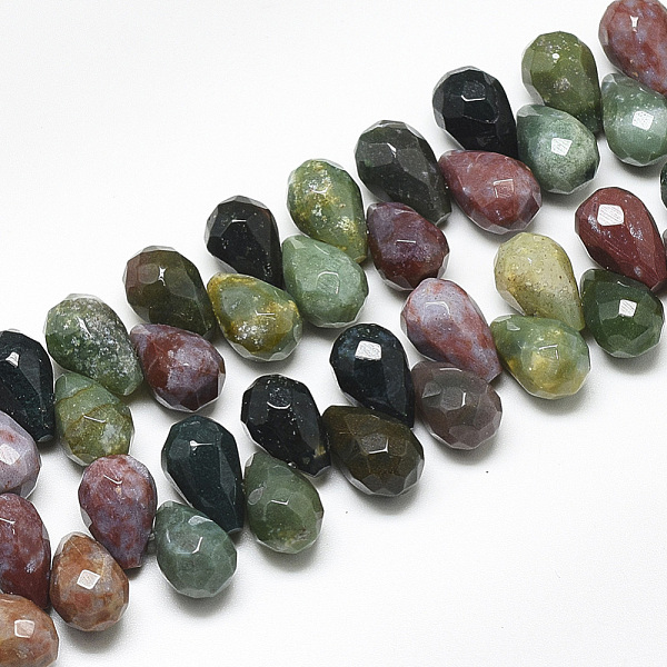 

PandaHall Natural Indian Agate Beads Strands, Top Drilled Beads, Faceted, Teardrop, 9~9.5x6mm, Hole: 0.8mm, about 44pcs/strand, 7.6 inch...