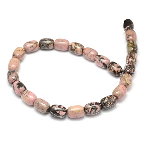 Natural Rhodonite Barrel Beads Strands