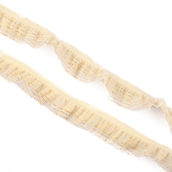 

PandaHall Double Tiers Pleated Chiffon Polyester Ribbons, Costume Accessories, Stripe Pattern, Light Yellow, 3/4 inch(20mm), about...