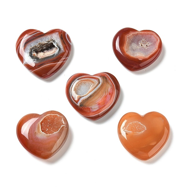

PandaHall Natural Agate Beads Decorations, Dyed & Heated, Druzy Geode, Heart, 44~51x48.5~54x11.5~15mm Druzy Agate Heart