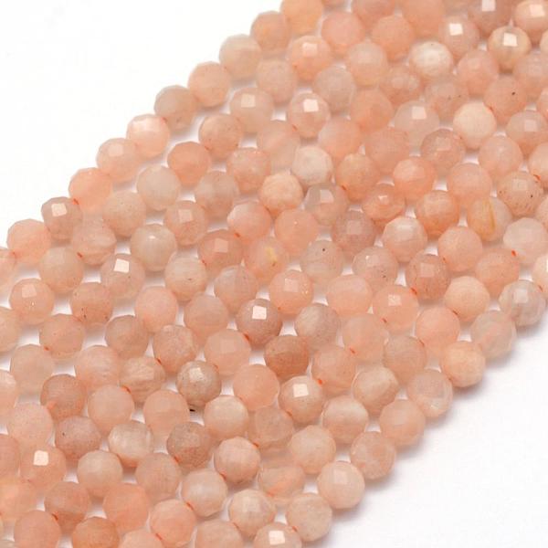 

PandaHall Natural Sunstone Beads Strands, Faceted, Round, 4mm, Hole: 0.5mm, about 105pcs/strand, 15.35 inch(39cm) Sunstone Round