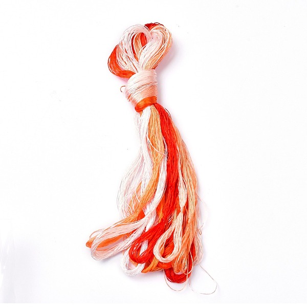 

PandaHall Real Silk Embroidery Threads, Friendship Bracelets String, 8 Colors, Gradient color, Orange Red, 1mm, 20m/bundle, 8 bundles/set...