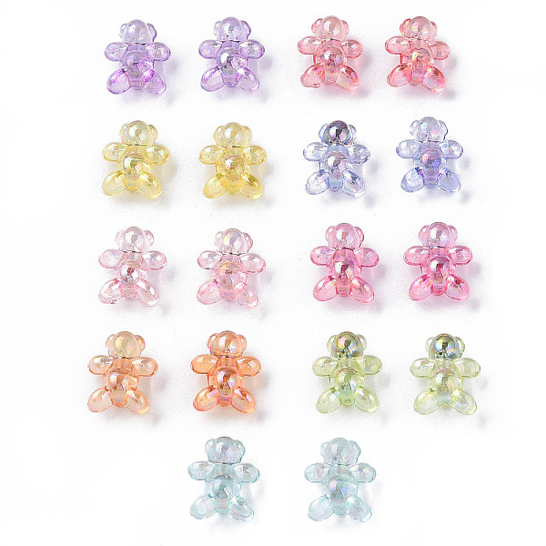 

PandaHall Transparent Acrylic Beads, AB Color Plated, Bear, Mixed Color, 16x13x8.5mm, Hole: 2mm Acrylic Bear Multicolor