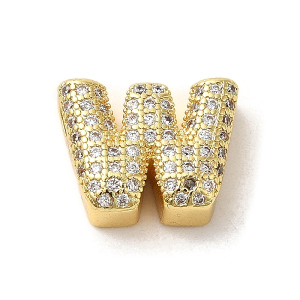 

PandaHall Brass Micro Pave Clear Cubic Zirconia Charms, Real 18K Gold Plated, Letter W, 10.5x13.5x5mm, Hole: 2x2.5mm Brass+Cubic Zirconia...