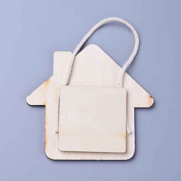 

PandaHall Wood Pendants, Photo Frame Theme, Undyed, House, Antique White, 111x117.5x8mm, Inner Diameter: 42.5x42.5mm Wood Building Orange