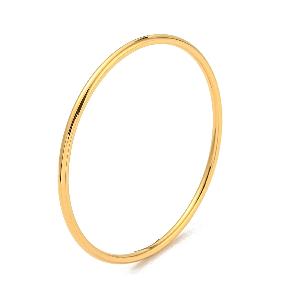 

PandaHall Ion Plating(IP) 304 Stainless Steel Simple Plain Bangle for Women, Real 18K Gold Plated, 1/8 inch(0.3cm), Inner Diameter: 2-1/2...