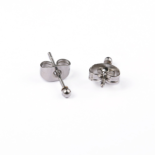

PandaHall 304 Stainless Steel Ball Stud Earrings, Hypoallergenic Earrings, Stainless Steel Color, 13x2mm, Pin: 0.8mm 304 Stainless Steel...