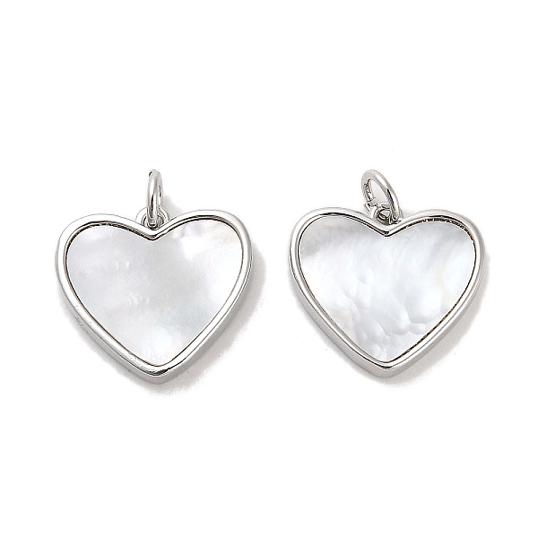

PandaHall Brass Pave Shell Pendants, Heart Charms with Jump Ring, Platinum, 15x16.5x2.5mm, Hole: 3.5mm Shell Heart