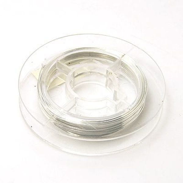 

PandaHall Round Copper Wire for Jewelry Making, Silver, 26 Gauge, 0.4mm, about 16.4 Feet(5m)/roll Copper Round Silver