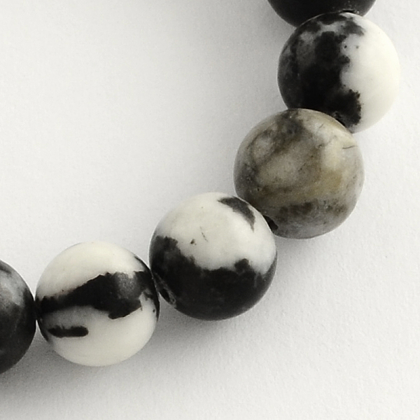

PandaHall Round Natural Zebra Jasper Beads Strands, 6.5mm, Hole: 1mm, about 63pcs/strand, 15.5 inch Zebra Jasper Round